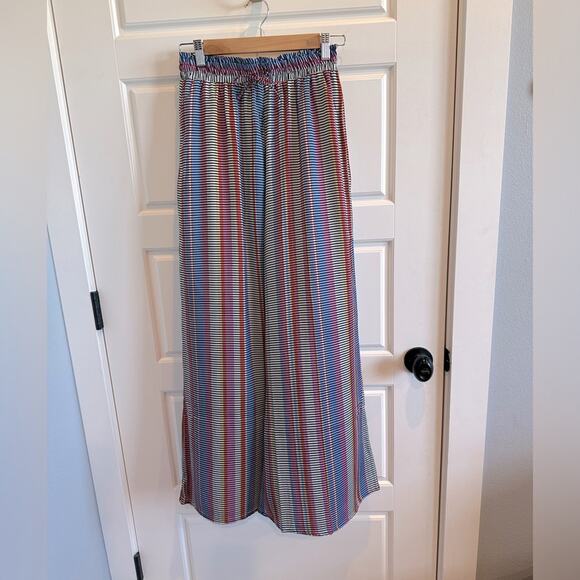 Summersalt The Perfect Palazzo Wide Leg Colorful Stripe Pants - Picture 1 of 8